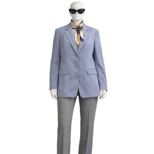 VTG J.Crew Blue Wool Blend Single Breasted Blazer Jacket Japan 14